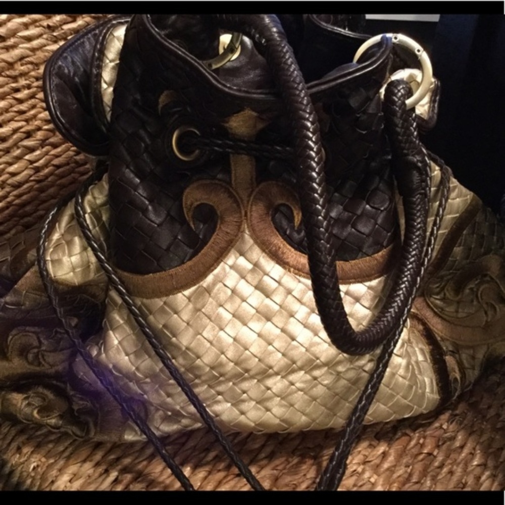 $22⬇️Large Tote  Handbag Gold and Brown Classic